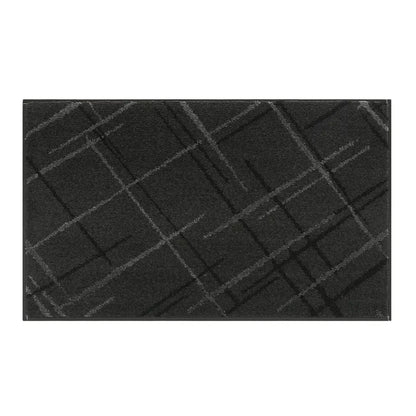 36x60 Dark Grey Pattern of Abstract Buffalo Plaid Doormat