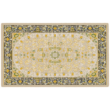 Decorative rug with floral pattern on a white background