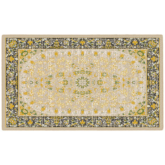 Decorative rug with floral pattern on a white background