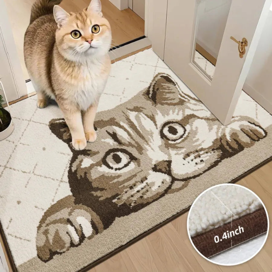 0.4-Inch-Low Profile Cat Welcome Mat