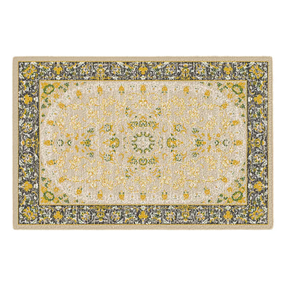 Decorative rug with floral pattern on a white background