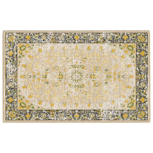 Decorative rug with floral pattern on a white background