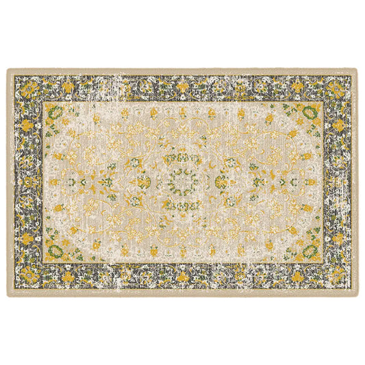 Decorative rug with floral pattern on a white background