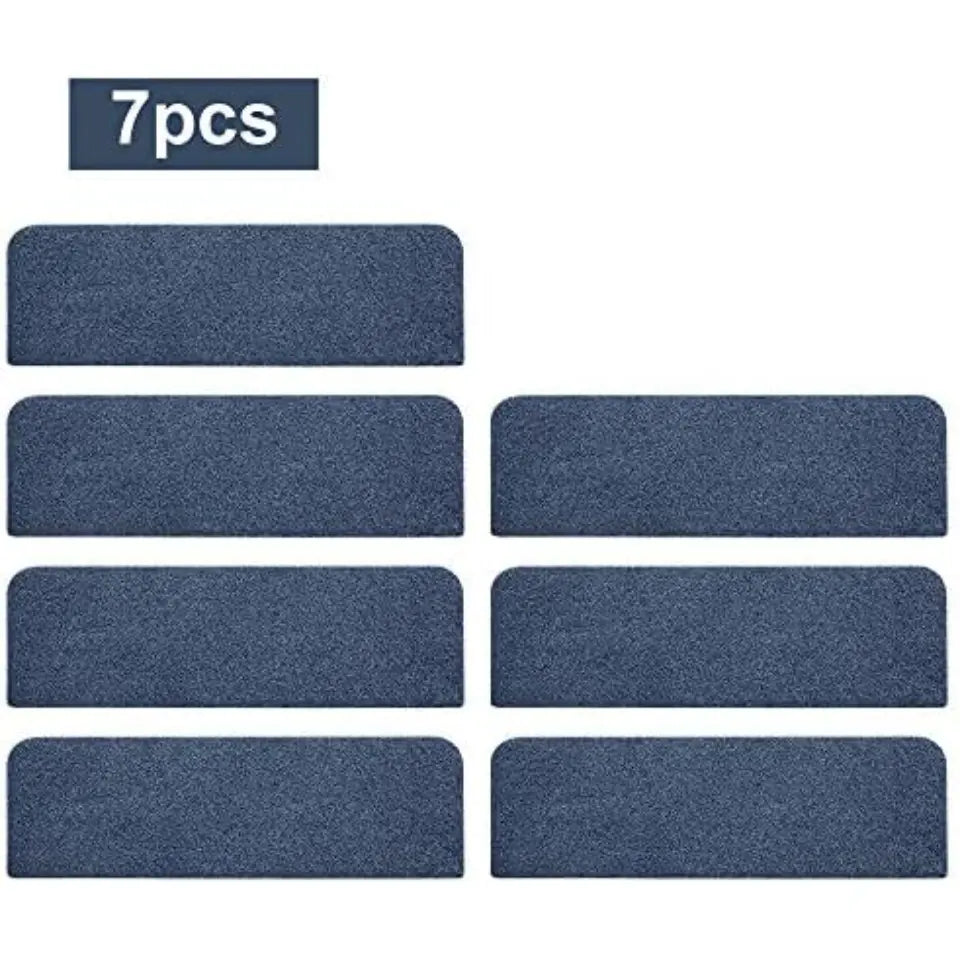 7pcs Set of Blue Machine Washable Stair Treads