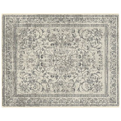 Decorative rug with intricate pattern on a white background