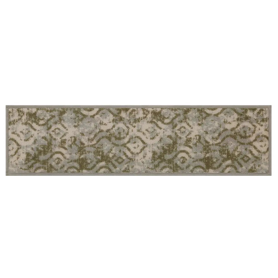 Abstract Wave Gray Pattern of Geometric Floral Durable Stair Treads