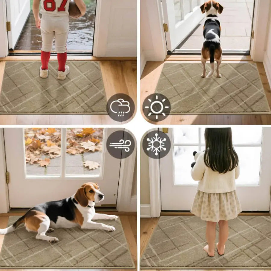 All-Season Abstract Buffalo Plaid Doormat