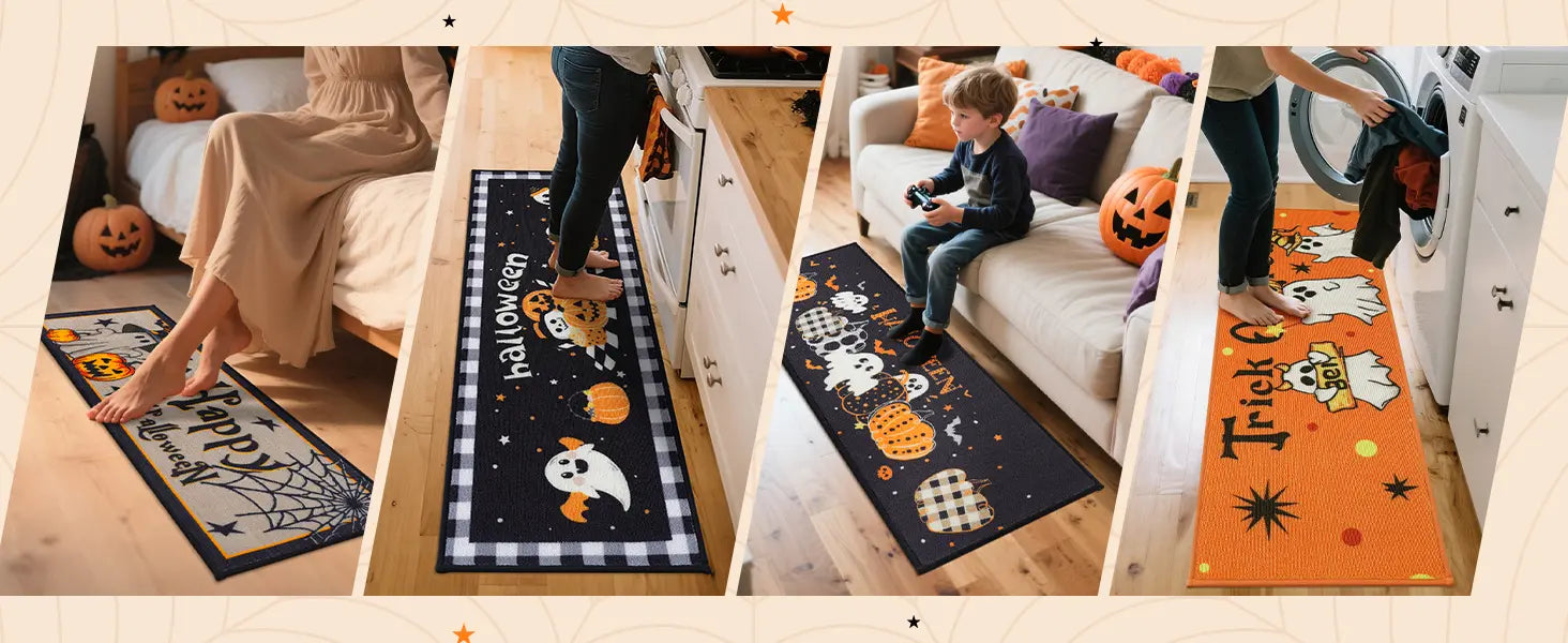 All Halloween Kitchen Rug Set for Home Using