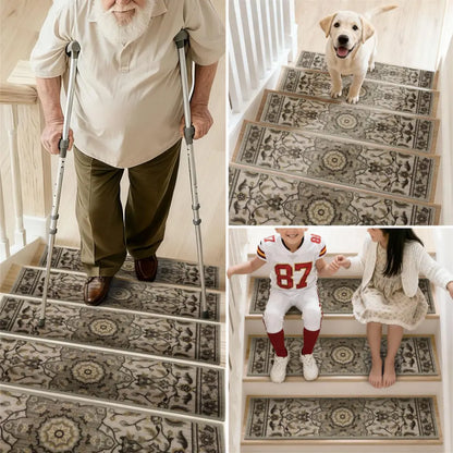 Application of Vintage Floral Durable Stair Treads