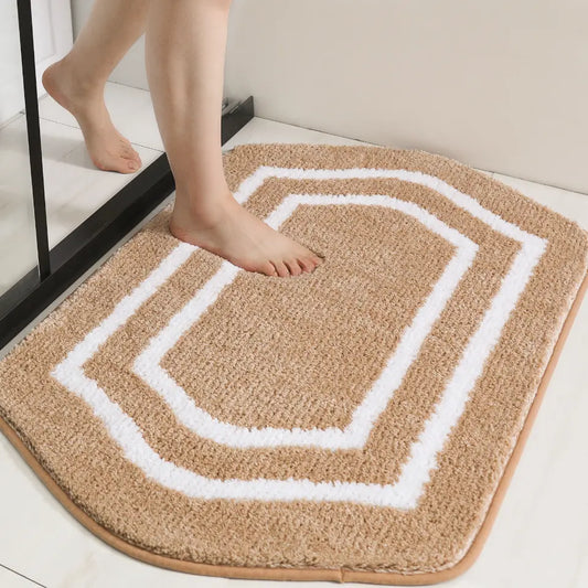 Beige Luxury Plush Bath Rugs