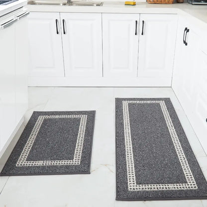 Black Frame Washable Kitchen Mats