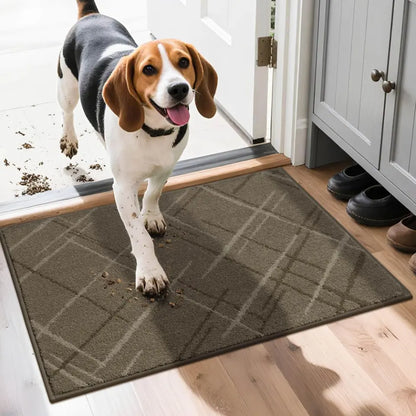 Brown 20x32 Abstract Buffalo Plaid Doormat