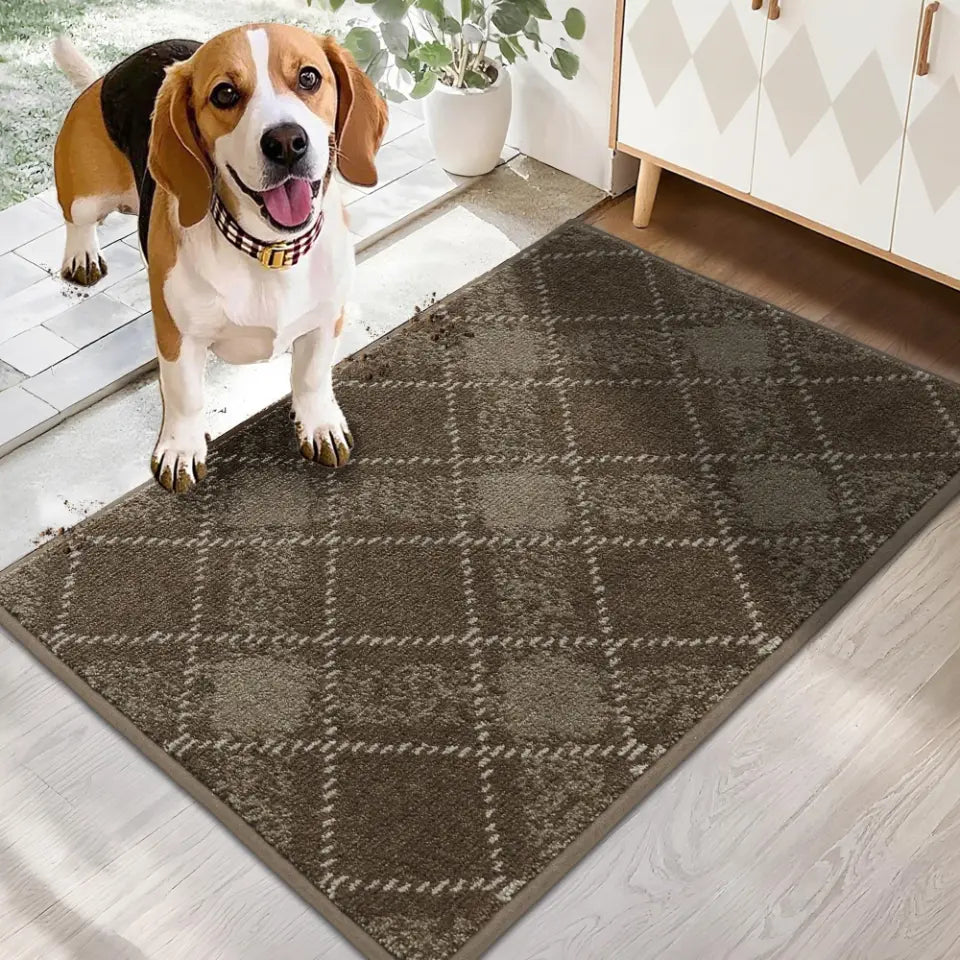 Brown 20x32 Plaid Door Mats