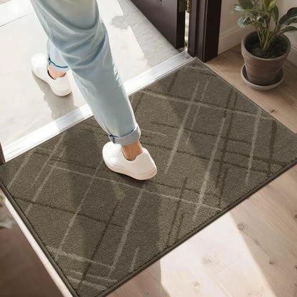 Brown 24x36 Abstract Buffalo Plaid Doormat