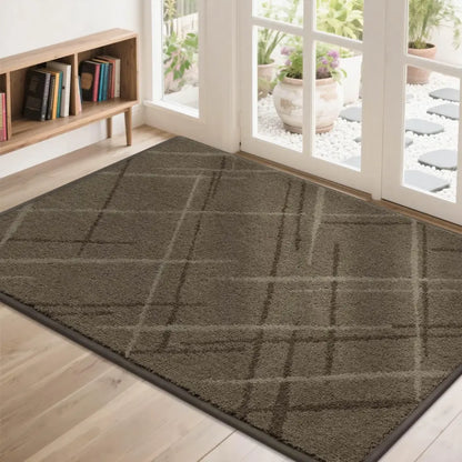 Brown 32x48 Abstract Buffalo Plaid Doormat