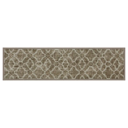 Brown Ogee Pattern of Geometric Floral Durable Stair Treads
