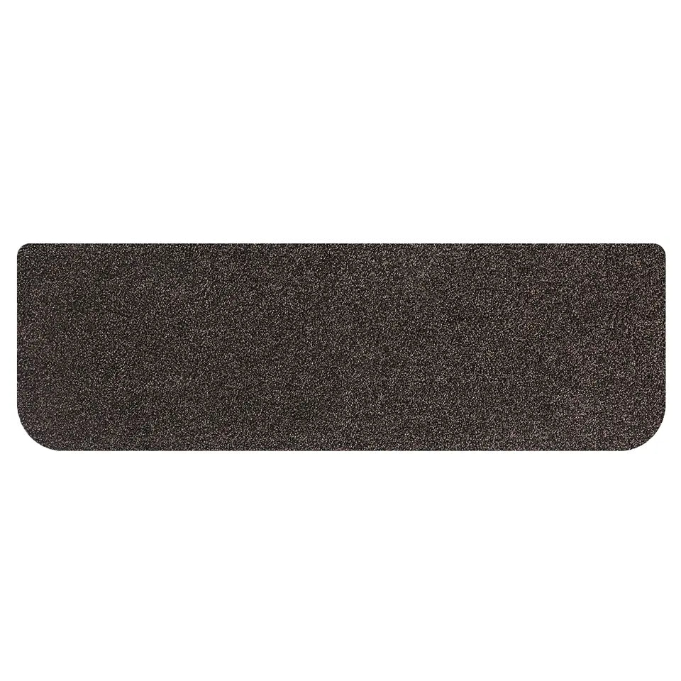Brown round corner stair treads with textured surface on a white background
