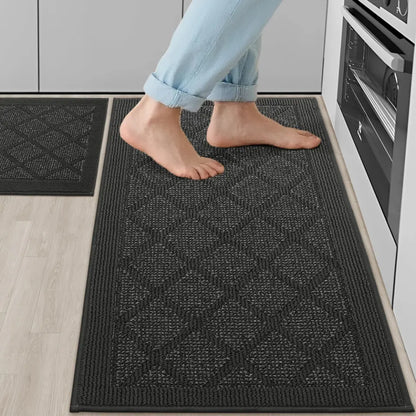 Dark Grey 20x32 20x48 Beige Plain Diamond Kitchen Rugs