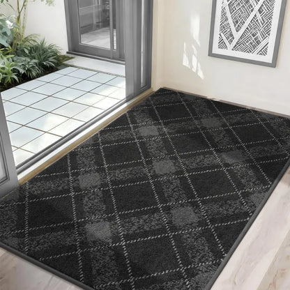 Dark Grey 32x48 Plaid Door Mats