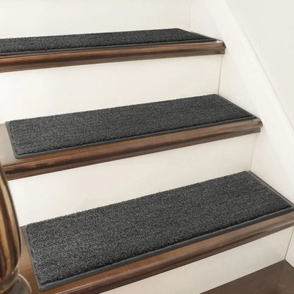 Dark Grey Plain Color Rug Treads for Steps