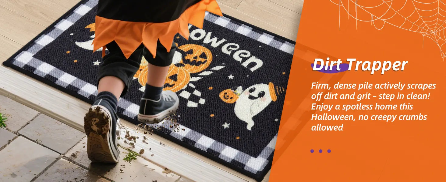 Dirt Trapper Feature of Funny Halloween Doormat