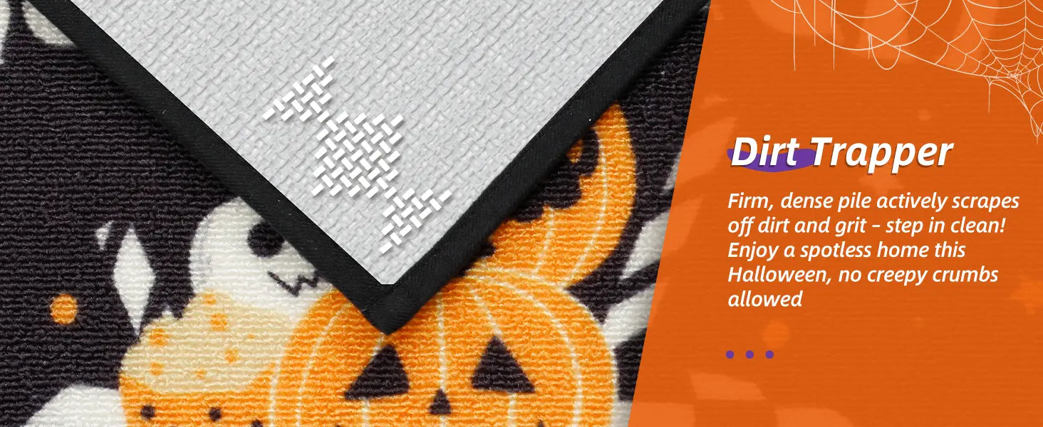 Dirt Trapper Halloween Ghost and Pumpkin Kitchen Mat
