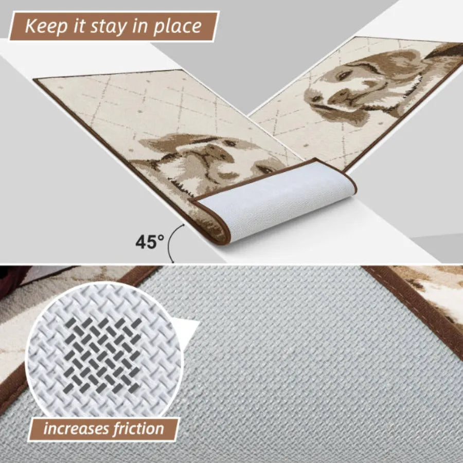 Dog Doormat with Non-Slip TPR Backing