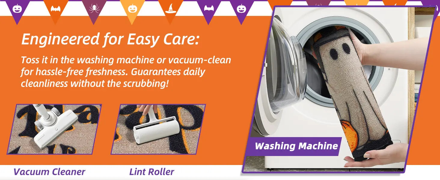 Easy to Clean Happy Halloween Kitchen Rug