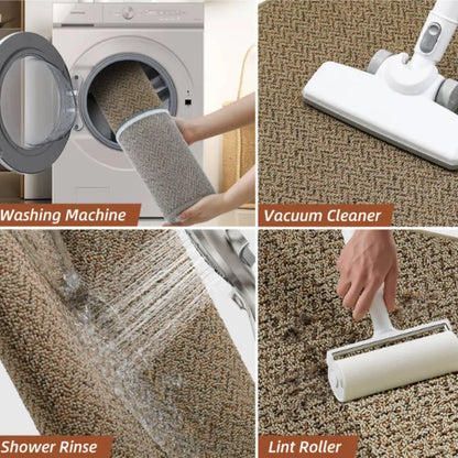 Easy to Clean Taupe Chevron Kitchen Rugs