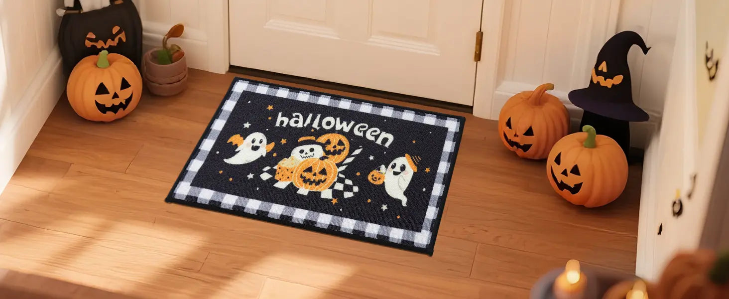 Funny Halloween Doormat on Front Door Banner