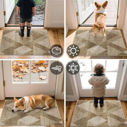 Geometric Abstract Front Door Rugs Inside for All Season