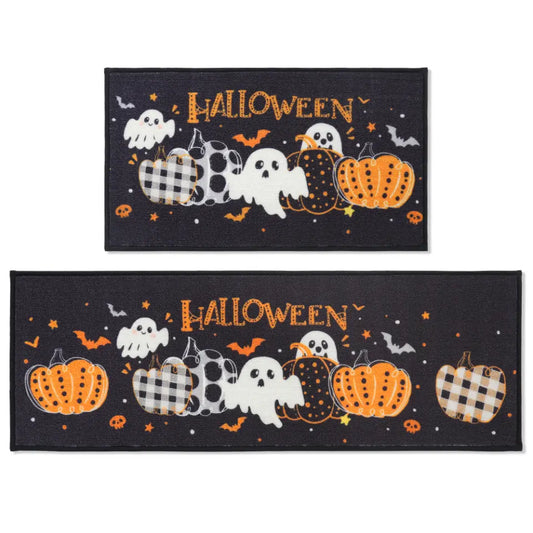 Ghost and Pumpkin Halloween Rugs for Kitchen