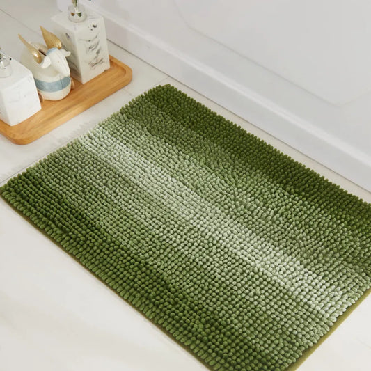 Gradient Stripe Bath Rug in Front of Tub