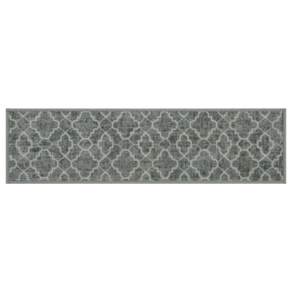 Gray Ogee Pattern of Geometric Floral Durable Stair Treads