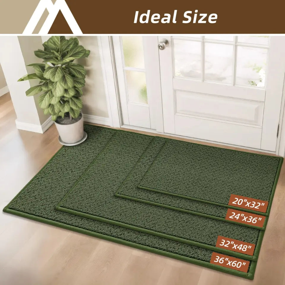 Green Chevron Door Mats