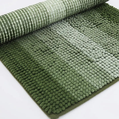 Green Gradient Stripe Bath Rug Roll
