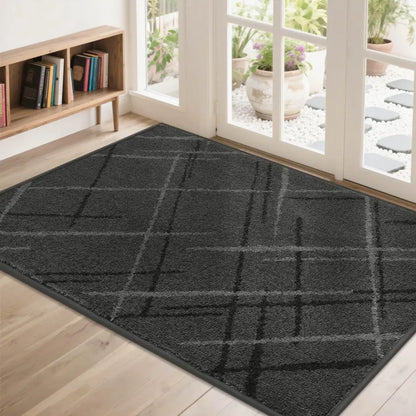 Grey 32x48 Abstract Buffalo Plaid Doormat