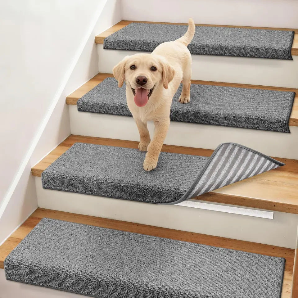 Grey Bullnose Carpet Stair Treads