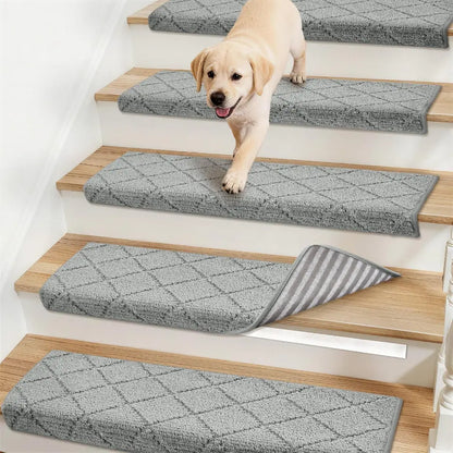 Grey Diamond Bullnose Carpet Stair Treads