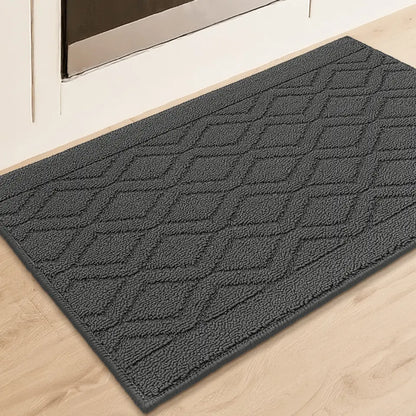 Grey Wave Geometric Kitchen Mat Putting on Oven