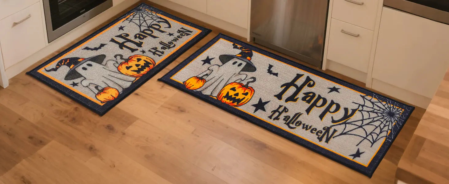 Happy Halloween Kitchen Rug on Kitchen Floor