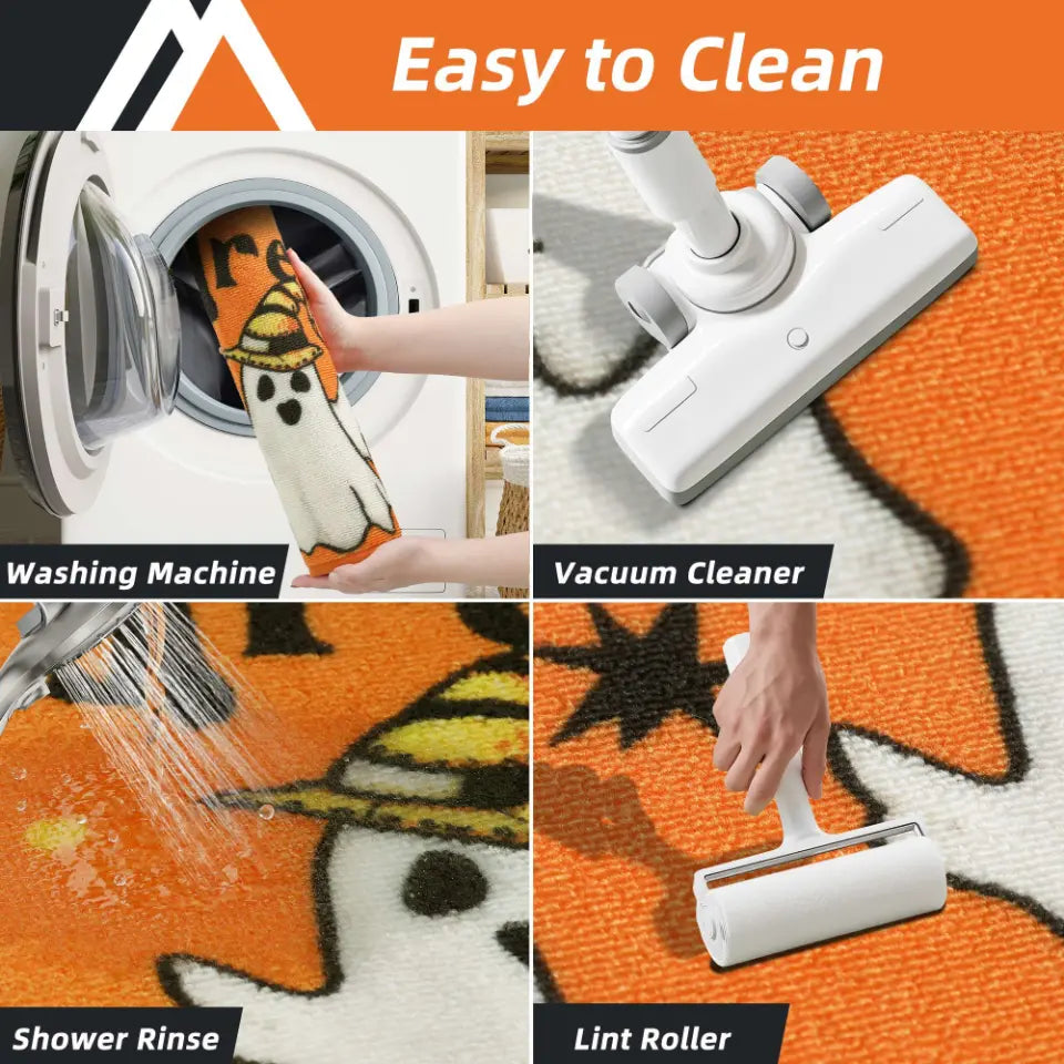 How to Clean Trick or Treat Halloween Kitchen Mat