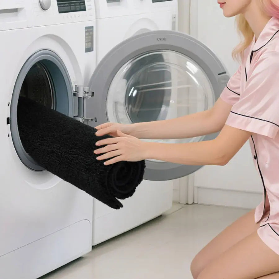 Machine Washable Plain Color Luxury Bath Rugs