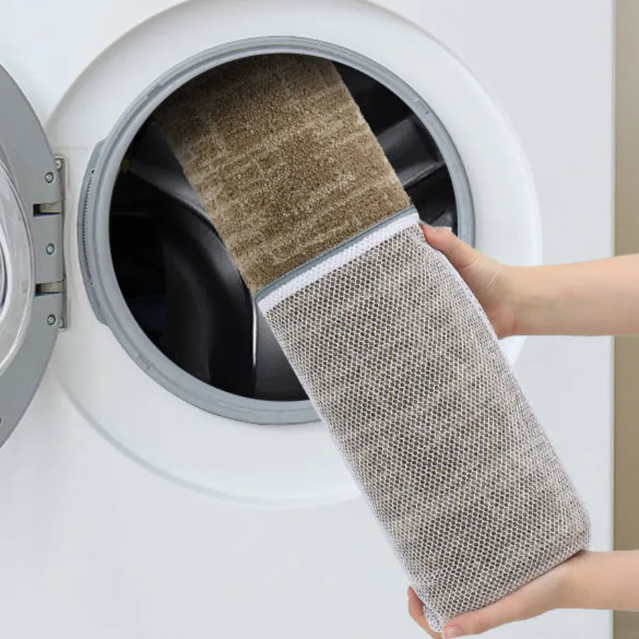 Machine Washable Taupe Abstract Kitchen Rugs Set