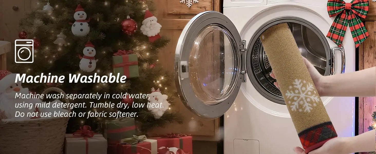 Machine Washable Tree Snowflakes Xmas Kitchen Mats
