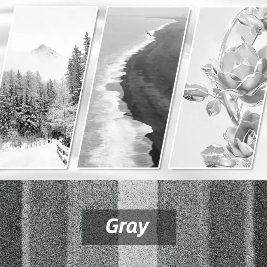 Misty Peaks of Grey Ombre Bathroom Rug