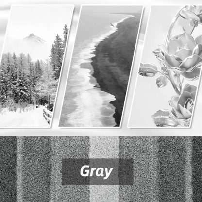 Misty Peaks of Grey Ombre Bathroom Rug