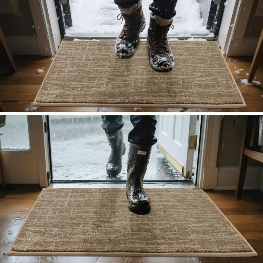 Mud Trapper Taupe Abstract Carpet Front Door