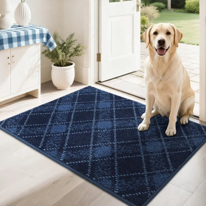 Navy Blue 24x36 Plaid Door Mats