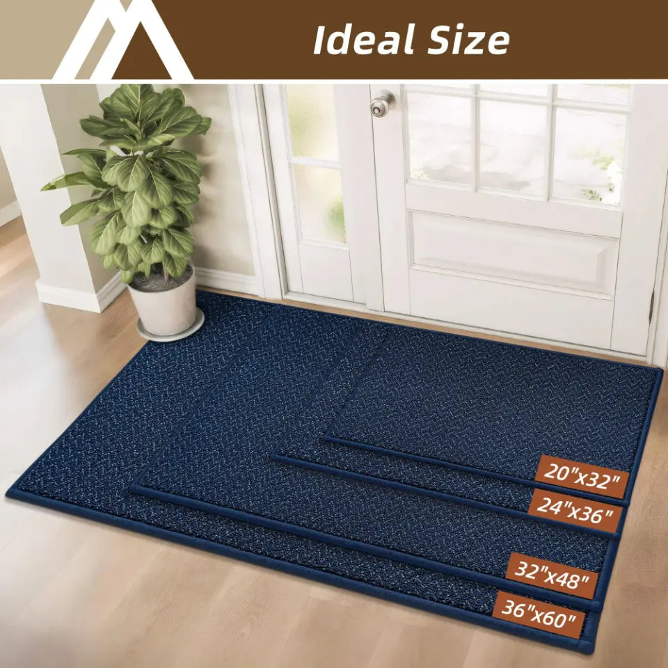 Navy Blue Chevron Door Mats